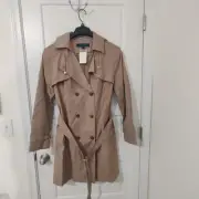 Ladies Cole Haan Hooded Belted Trench Coat Size XL NWT