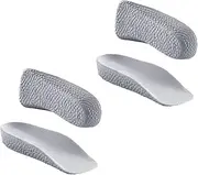 HEALEEP 2pairs Height Increasing Shock-absorption Insoles of Elastic Inner Shoe Pads for Men Absorbing Breathable Support for Daily Walking Sports