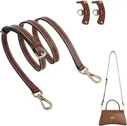 [SIYINS] Kit for Long Champ Strap, Replacement for Long Champ Strap, Adjustable Bag Band, Single Handle Punch-Free Handbag Crossbody Shoulder Compatible with Mini Pouch (Brown Gold)