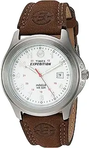 [Timex] Men's Expedition Metal Field 40mm Watch, Brown/White, Quartz Movement