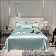 Flat Sheet Only for Twin Queen King Beds Tencel Luxury Bed Top Sheet Cool Silky and Super Soft(Aqua Green,245x250cm)