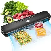 Vacuum Sealer Machine, Automatic Food Sealer With Air Sealing System, Dry & Moist Modes, Led Indicator Light, Food Vacuum Sealer for Food Preservation, Package with 15 Pack Vacuum Sealer Bags