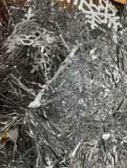 24ft Die Cut Tinsel Silver / white Shiny Garland NEW Tree Deco Christmas