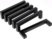 Drawer Handle 115mm Cabinet Handles Stainless Steel Door Handles Drawer Wardrobe Knobs Door Handles for Home Furniture Decoration Black 6pcs