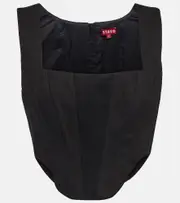 [Staud] Staud Kai halterneck cotton crop top AU 18 black