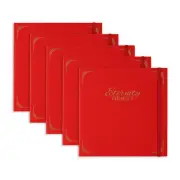 Eternity Ninety Flat Book 100% Cotton 8"" x 8"" (Stitch Bound) Red -5 Pack