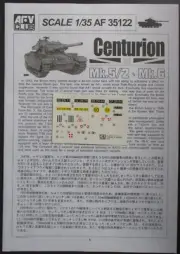 AFV Club 1/35th Scale NATO Centurion 105mm - Decals from Kit No. AF35122