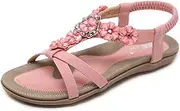 [Gikleihwy] Women's Flat Sandals Casual Rhinestones Ankle Strap Slides Flip Flops Arch Support Dressy Sandals Non-Slip Summer Sandals
