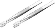 COHEALI 2Pcs Precision Stainless Steel Tweezers for Crafting and Electronics Static Design Comfortable Knurled Handle for Easy Control for Jewelry Making and Hobby Projects