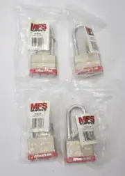 Lot of 4 MFS Supply Laminated Long Shackle Padlocks 1-3/4" x 50mm A389-50MM LS