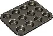 Bakemaster Mini Muffin Pan 12 Cup Non-Stick, Grey, 40016 3 cm*26 cm*20 cm