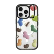 iPhone 16 Pro Impact Ring Stand Case MagSafe Compatible Valentine with the Dinosaur Guardians