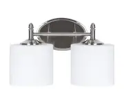 Sunset Lighting F11002-80 Vanity, 2-Light, 100W MB Bright Satin Nickel