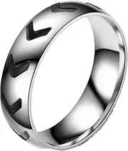 [Mulmoy] Titanium Steel Carving Vintage Ring Creative Arrow Ring Stainless Steel Couple Ring Unisex Rings