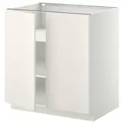 METOD base cabinet with shelves/2 doors, white/Veddinge white, 80x60x80 cm