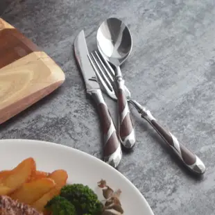 【SALUS】日本製 不鏽鋼鑲木餐具-冰淇淋匙(餐具 不鏽鋼 刀子 叉子 湯匙 下午茶 茶具 天然木 實木)