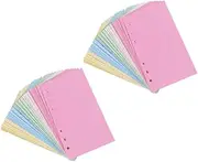 OHPHCALL 2pcs Six Hole Filler Paper for Students Lined Replacement Paper for Notepads for Note Taking Diary and Finance Records Stationery Supplies