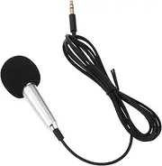Abaodam Mini Portable Handheld Microphone Sleek Metal Design with Connector for High Fidelity Audio Recordings for Live Streaming and Karaoke Sessions