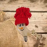 Red Stocking Snowman | 3W C7 Replaceable Silicone Night Light Bulb | Vickie Jean