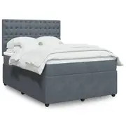 Box Spring Bed with Mattress Dark Grey/Black Velvet vidaXL