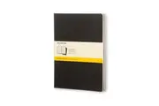 3pc Moleskine Cahier Soft Cover Writing Notebook Journal Grid Set Black XL