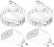2 Pack for iPhone 15 USB C Adapter with 60 W 2 m Type C to Type C Cable, iPhone15 Charging Plug with USBC Cable for iPhone 15 Pro Max/MacBook/iPad Air/Mini/Pro/Samsung