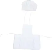 WOFASHPURET 1 Set Chef Set Girl Chef Costume Girl Bonnet Hat for Girl Apron Outfit Outfits for Newborn Outfits Photography Props Acrylic White