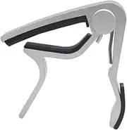 UPKOCH 1Pc Aluminum Guitar Capo with Design for Acoustic Electric Guitar Ukulele Banjo and Mandolin Clip Tuner Compatible Silver Finish