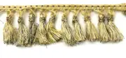 Tassel Fringe Trim 3.5" for Drapery Curtains Upholstery Pillow/Yellow mix w Blue