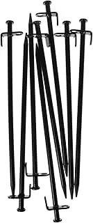 DINHEAROM 8Pcs Heavy Duty Steel Tent Pegs Ground Stakes for Camping Beach Lawn Durable and Reliable Anchors for and Versatile Use