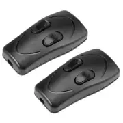 Inline Cord Switch AC 250V 1A Duplex Lamp Light Rocker Switch Black, 2pcs