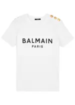 Balmain Logo-print Cotton T-shirt - White And Black - M M