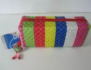 Quilted Pencil Pouch or Make-up Case Zipper Closure