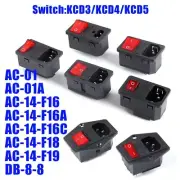 AC-01 AC-14-F16 Power Socket 250V Rocker Switch Brass 10A Inlet Plug Connector