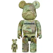 BE@RBRICK atmos AGED MAP 400% & 100% Medicom BearBrick from Japan