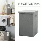 100L Large Laundry Basket With Lid Dirty Folding Washing Clothes Storage Hamper