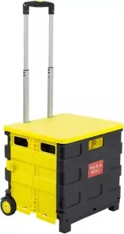 Mount-It! Rolling Utility Cart Folding and Collapsible Hand Crate on Wheels