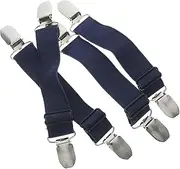 [Totority] Trouser Clips Ratchet Belt Elastic Pant Straps for Boots Simple Reusable Windproof Clips Boot Holder Clip Waterproof Trousers Leg Clips Band Stays Strips Waist Metal Black