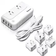 Baban Universal 200W Travel Adapter Power Converter 4 Port USB 5 Plug ADAPTERS