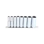 SP Tools 8Pcs 3/8" Drive Deep Socket Rail Set - 12 Point SAE Cr-V Steel