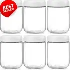6 Pack 16oz Glass Overnight Oats Jars with Lids Mason Meal Prep Containers