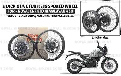 Olive Tubeless Spoked Wheel "Royal Enfield Himalayan 450"
