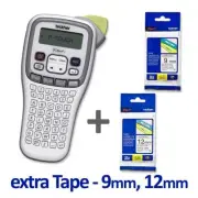 Brother PT-H105 P-Touch Labeller machine BUNDLE - Handheld, EXTRA TZe Tape