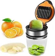 Strawberry Slicer with Stainless Steel Blades Fast Cutting Strawberry Egg Slicer Strawberry Cutter Slicer Cup Multifunctional Fruit Slicer Cup Portable for Fruit Vegetable Salad(Graphic Payment)