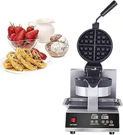 Commercial Waffle Maker Electric Waffle Iron Nonstick Restaurant Control Belgian Machine Commercial Lattice Cake Machine Temperature and Time for Household Bakeries Snack Bar 1200W (Color : Style2)