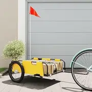 Bike Trailer Yellow Oxford Fabric and Iron,Bicycle Trailers 7.9KG-94176