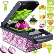 15 in 1 Vegetable Chopper Onion Chopper Mandolin Slicer Food Chopper Slicer Dicing Machine Cutter Veggie Chopper with 8 Blades Potato Carrot Garlic Chopper