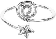 [Yardenfun] Ring for Women Toe Ring Decorative Toe Jewelry Vintage Star Design Silver for Beach Party