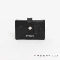 在飛比找ETMall東森購物網優惠-【RABEANCO】真皮鱷魚紋多層卡片夾(黑)