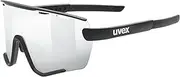 [Uvex] anti-fog sports sunglasses for cycling/running with UV protection & interchangeable lens system, for women & men, sportstyle 236 Set, Black Mat/Silver, one size
